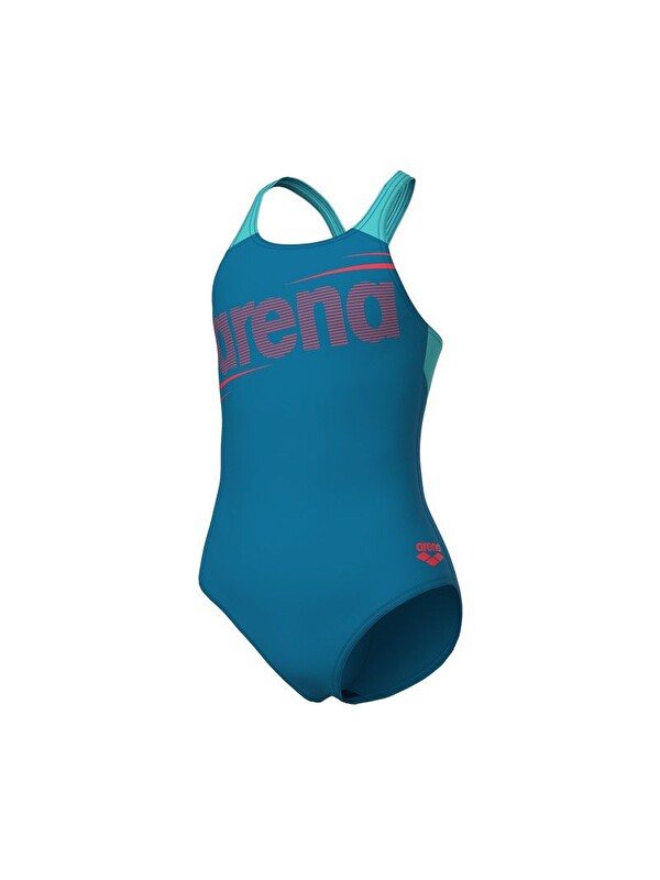 Arena G Bold Swimsuit V Back Mavi Kız Çocuk Yüzücü Mayosu 011755680