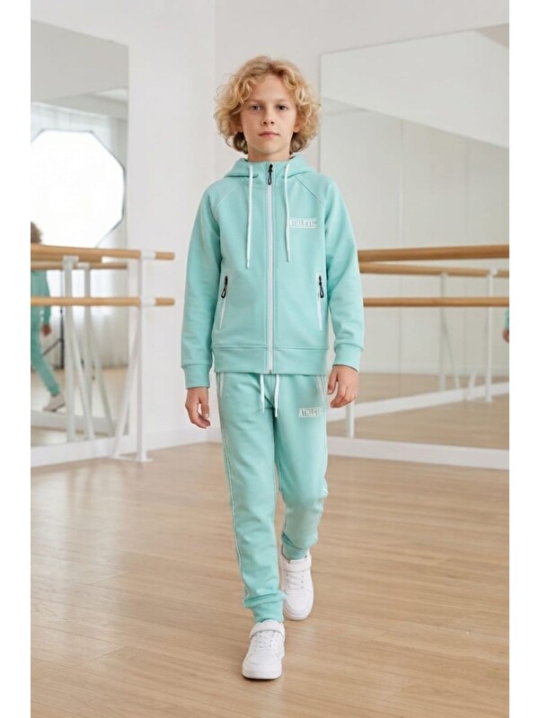 Pina Kids Erkek Çocuk Scuba Atheletic Reglan Kol Kapüşonlu Dalgıç Kumaş Eşofman Takımı ESF7028