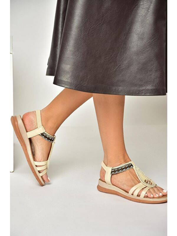 Bej Kadın Sandalet U2586137 - Görsel 5