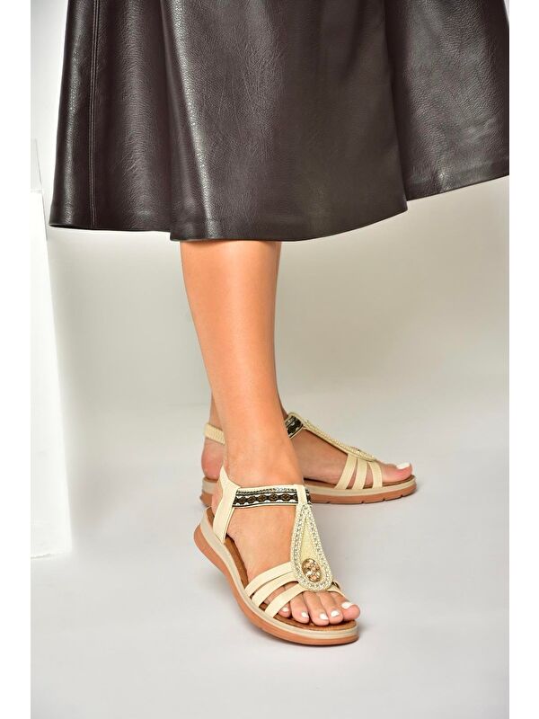 Bej Kadın Sandalet U2586137 - Görsel 6