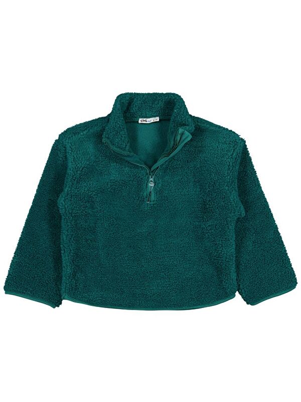 Civil Boys Biyeli Yarım Fermuarlı 10-13 Yaş Sweatshirt - Yeşil 11-12 Yaş