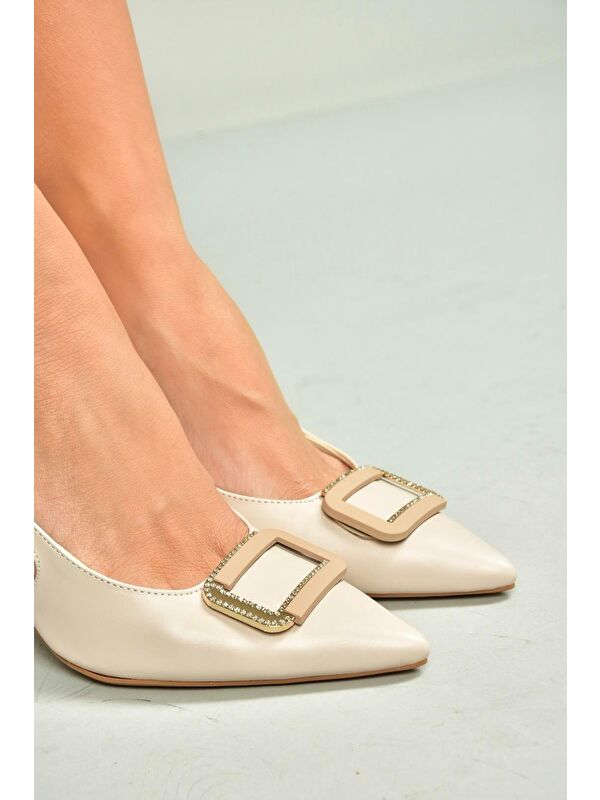 Bej Kadın Topuklu Ayakkabı U6760668 - Görsel 5