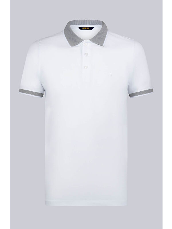 Hatemoğlu Beyaz Regular Fit 100% Pamuklu Polo Yaka Tişört