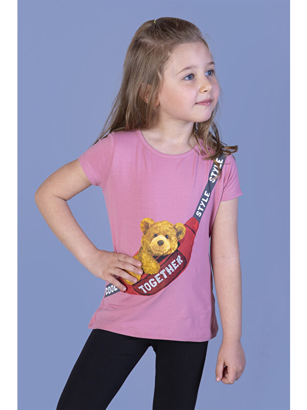 Toontoykids Kız Çocuk Çanta Baskılı Tişört