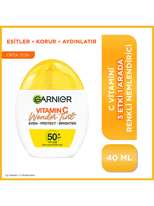 GARNIER C Vitamini* 3 Etki 1 Arada Renkli Nemlendirici - Orta Ton