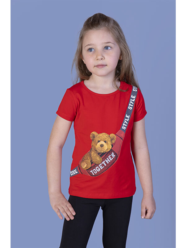 Toontoykids Kız Çocuk Çanta Baskılı Tişört