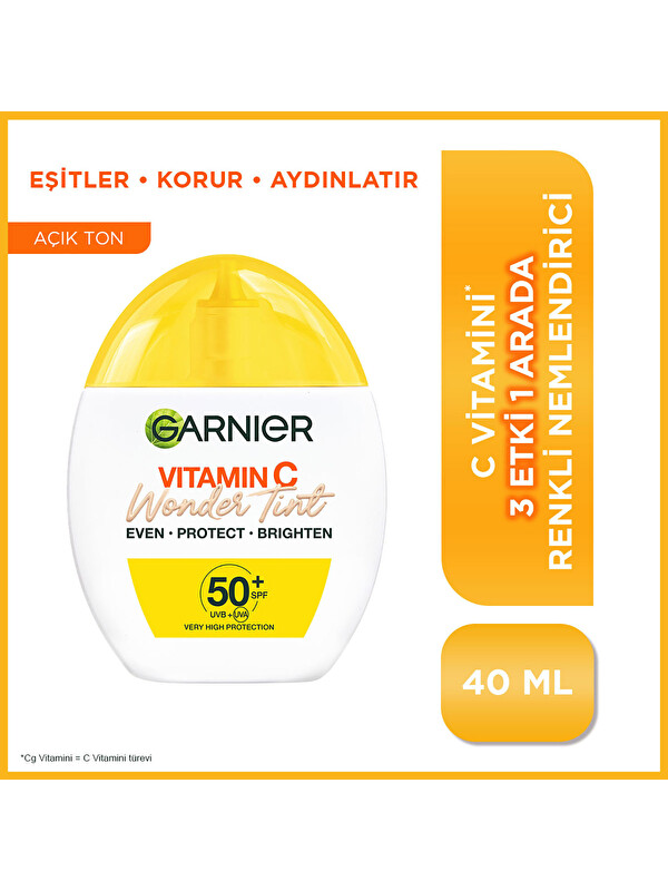 GARNIER C Vitamini* 3 Etki 1 Arada Renkli Nemlendirici - Açık Ton