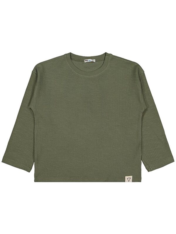 Civil Boys Jakarlı Basic 6-9 Yaş Sweatshirt - Haki 7-8 Yaş