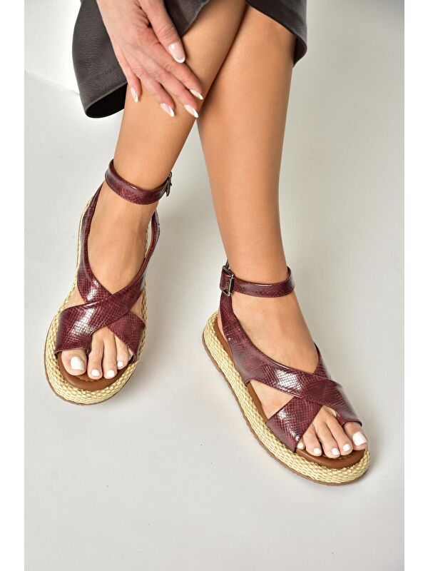 Bordo Kadın Sandalet U9732645 - Görsel 2