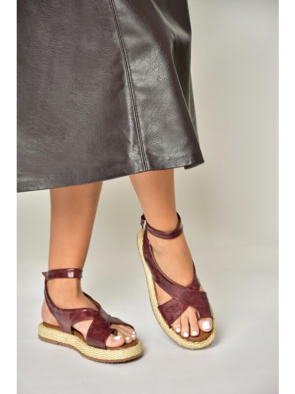 Bordo Kadın Sandalet U9732645 - Görsel 5