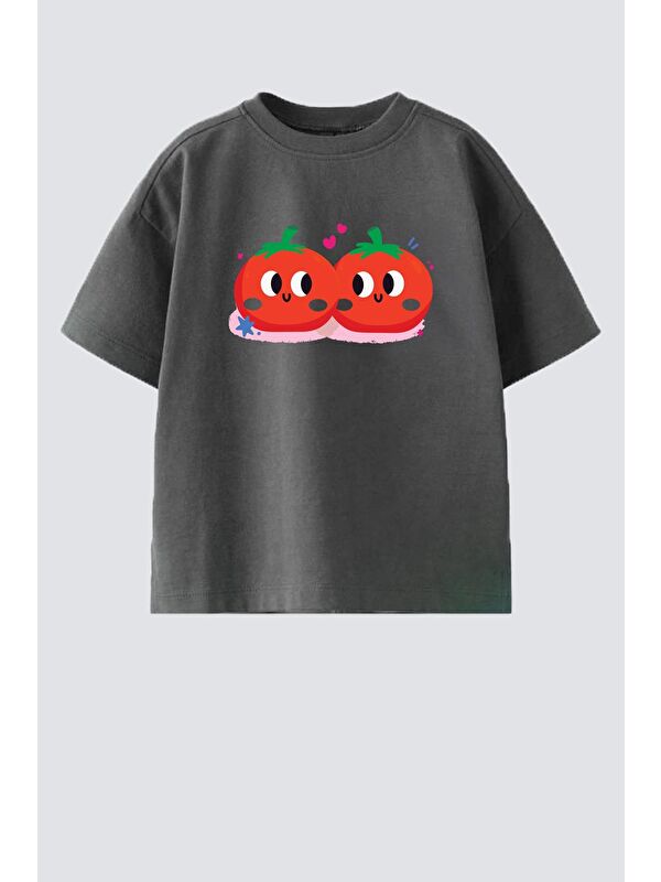 Monila Kız Çocuk Baskılı Bisiklet Yaka Tshirt