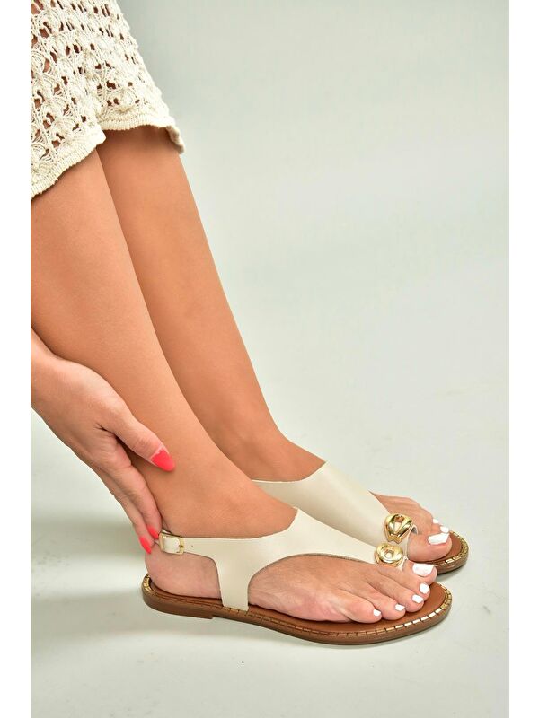 Bej Kadın Sandalet U6522271 - Görsel 4