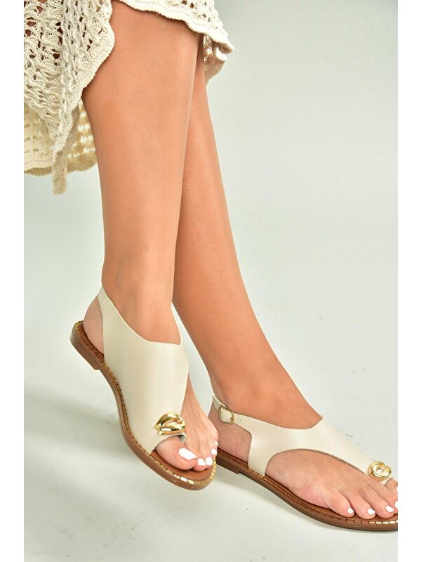 Bej Kadın Sandalet U6522271 - Görsel 6