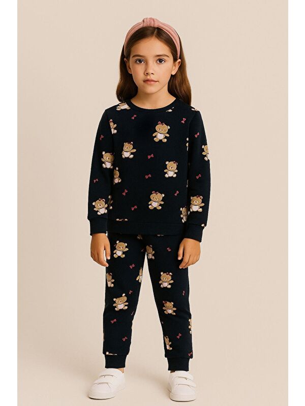Katia And Bony Kız Çocuk Teddy Desenli Pijama Takımı
