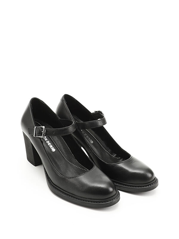 Gonderi(r) Mor Gonderi(r) Kalin Kadın Topuklu Hakiki Deri Ayakkabı