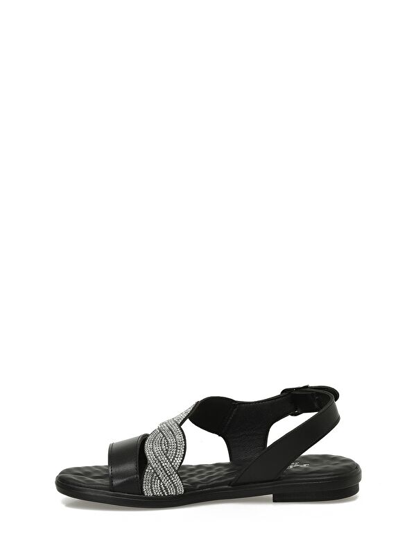 325054.Z 5FX Siyah Kadın Düz Sandalet - Görsel 4