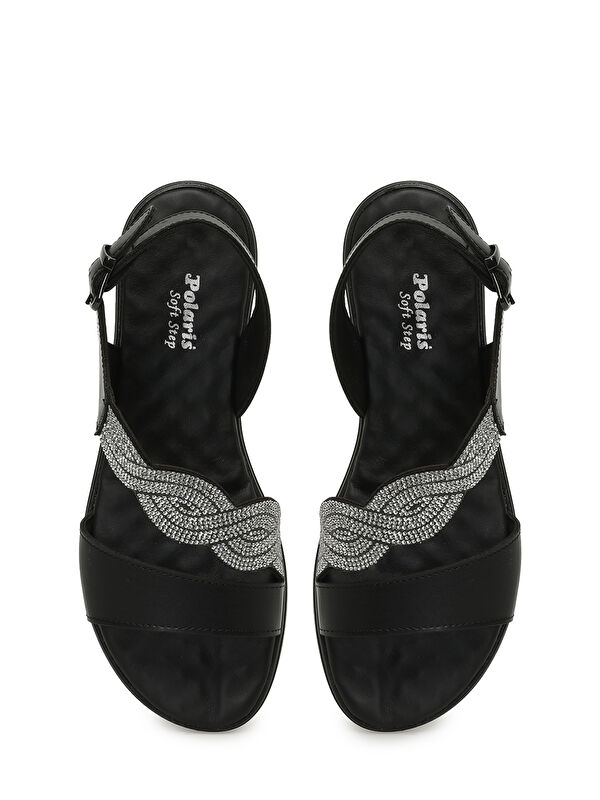 325054.Z 5FX Siyah Kadın Düz Sandalet - Görsel 5