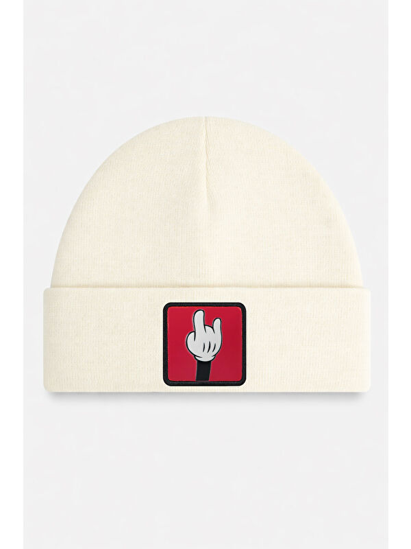 BlackBörk Parmak Logolu Off White Bere