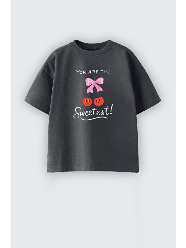 Monila Kız Çocuk Kiraz Baskılı Tshirt