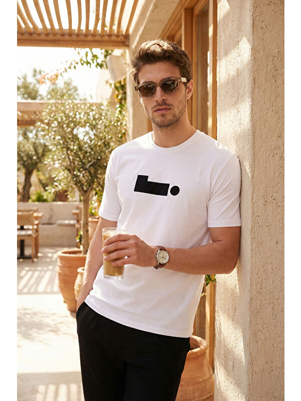 Buratti Pamuklu Regular Fit Baskılı Bisiklet Yaka T Shirt 5904061