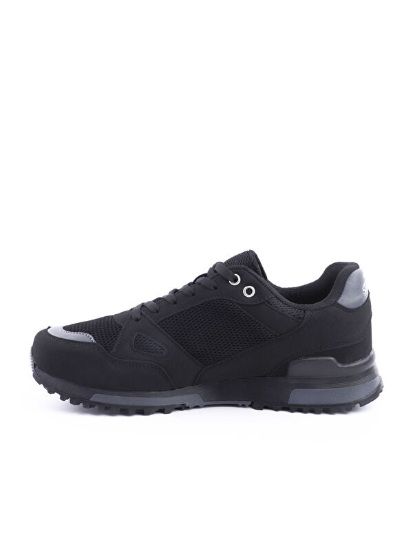SLAZENGER MAROON I Büyük Beden Erkek Sneaker Ayakkabı Siyah / Siyah