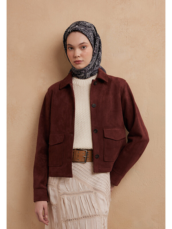 Fresh Scarfs Helene Desen Pamuk İpek Eşarp Menekşe