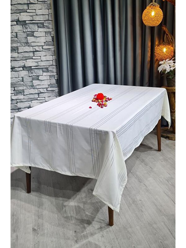 Çeyiz Diyarı Corvver Dertsiz Masa Örtüsü 155x220 Krem