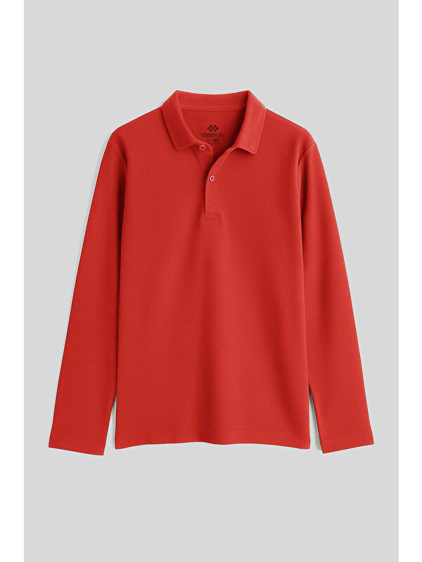 Tommylife Coral Polo Yaka Basic Uzun Kollu Erkek Çocuk T-Shirt - 11170