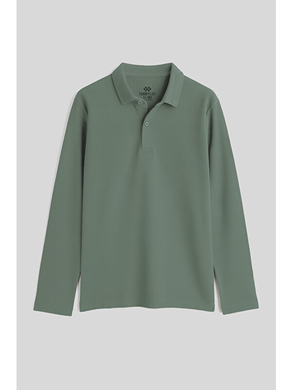 Tommylife Çağla Polo Yaka Basic Uzun Kollu Erkek Çocuk T-Shirt - 11170