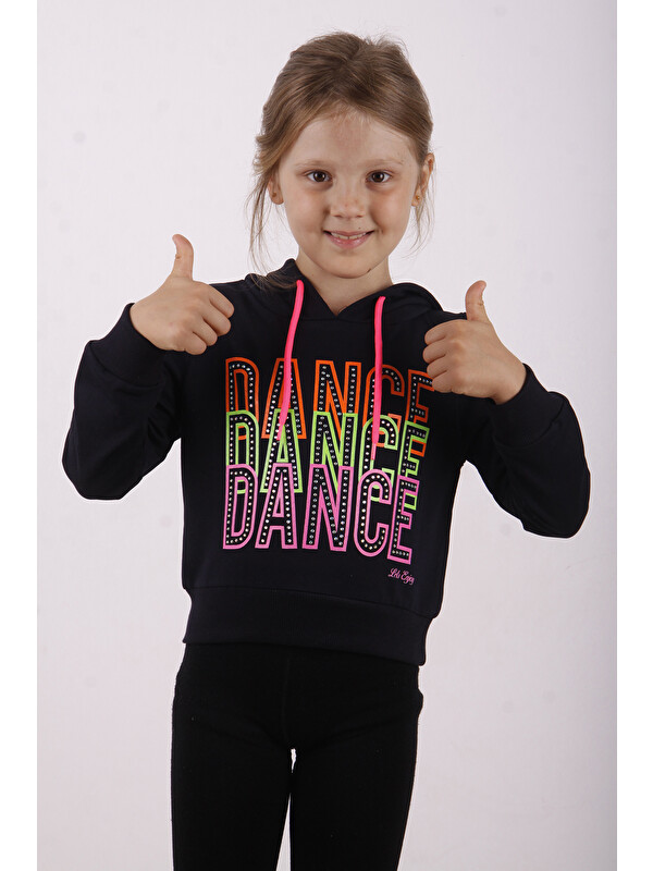 Toontoykids Kız Çocuk Dance Baskılı Kapüşonlu Sweatshirt