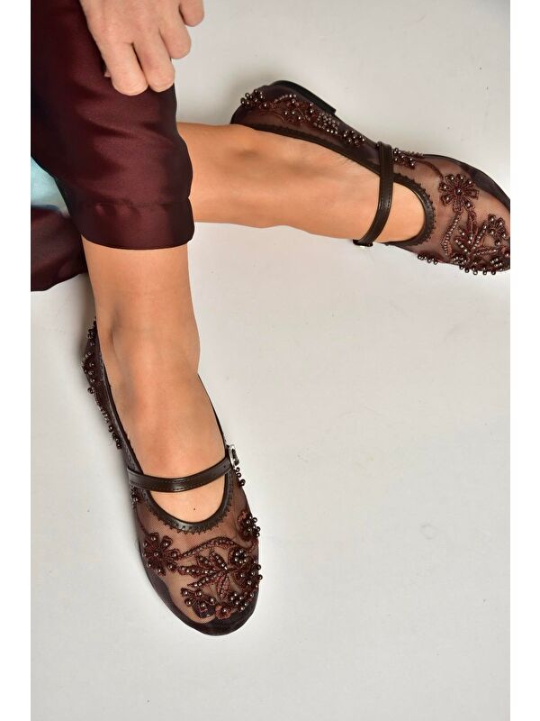 Fox Shoes Bordo Fox Shoes Babet Kadın Y726330115