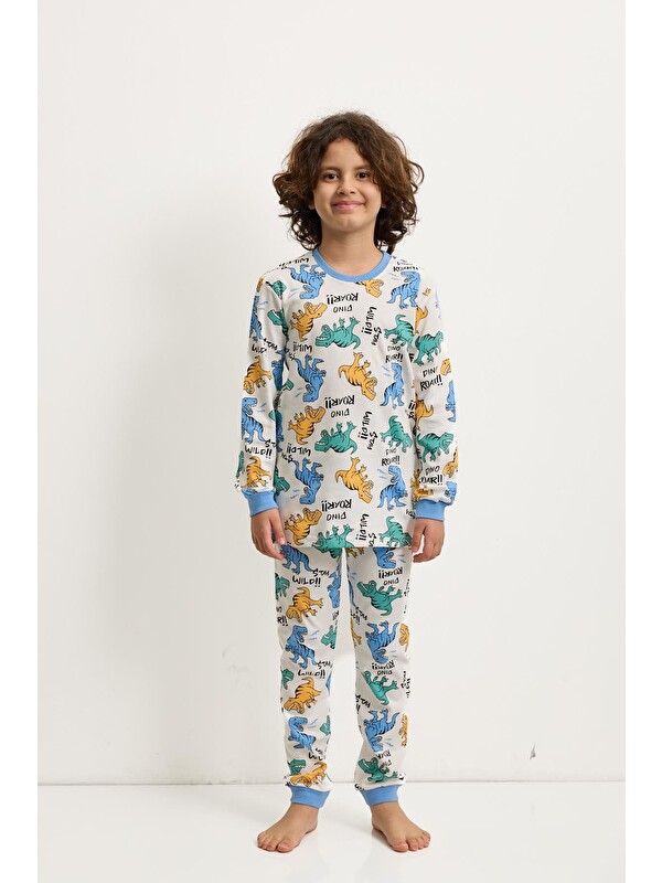 Katia And Bony Erkek Çocuk Dinozor Baskılı Pijama Takımı