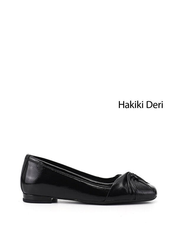 GÖNDERİ(R) Kadın AÇIK SİYAH Hakiki Deri Babet