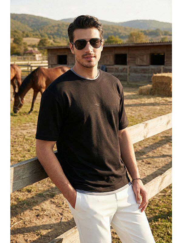 Buratti Regular Fit Bisiklet Yaka Kumaş T Shirt 5904091