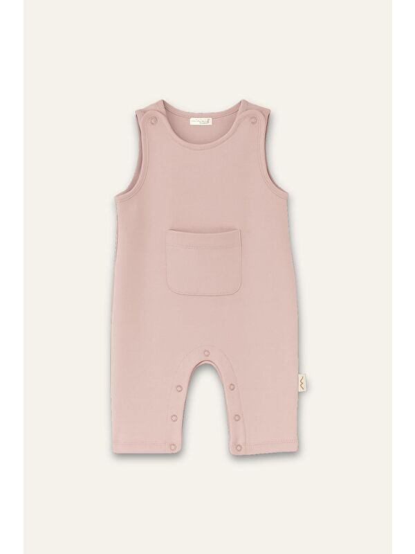 MİNİNİO Unisex Bebek Organik Tulum - Pudra