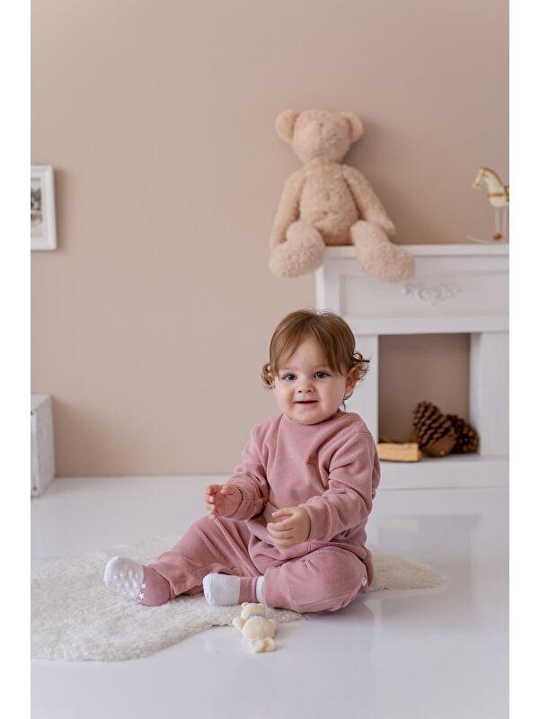 MİNİNİO Unisex Bebekkanguru Cepli Polartulum - Pembe