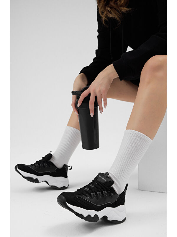 Tonny Black Beyaz Tonny Black Rahat Kalip Kadın Yüksek Taban Bağcıklı Spor Ayakkabı