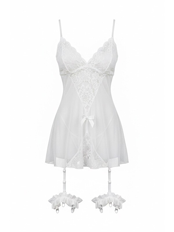 C&City Dantel Detaylı Babydoll Krem