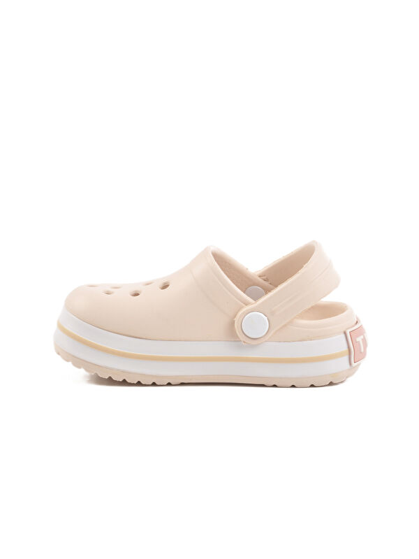 Ekru Eva Hafif Unisex Çocuk Sabo Terlik 214 P - Görsel 3