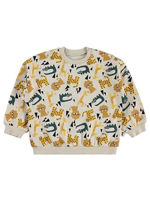 Civil Baby Hayvanlar Empirme 6-18 Ay Sweatshirt - Bej 12-18 Ay