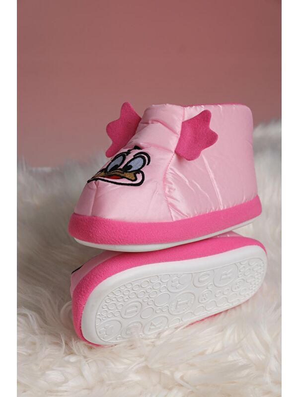 Karakter Nakışlı Kaydırmaz Taban Termal Isı Kreş Ev Okul Ayakkabısı Bebek Çocuk Panduf Ev Botu - Görsel 3