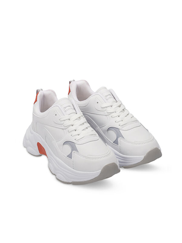 ZUSA Kadın Sneaker Ayakkabı Beyaz / Turuncu - Görsel 3