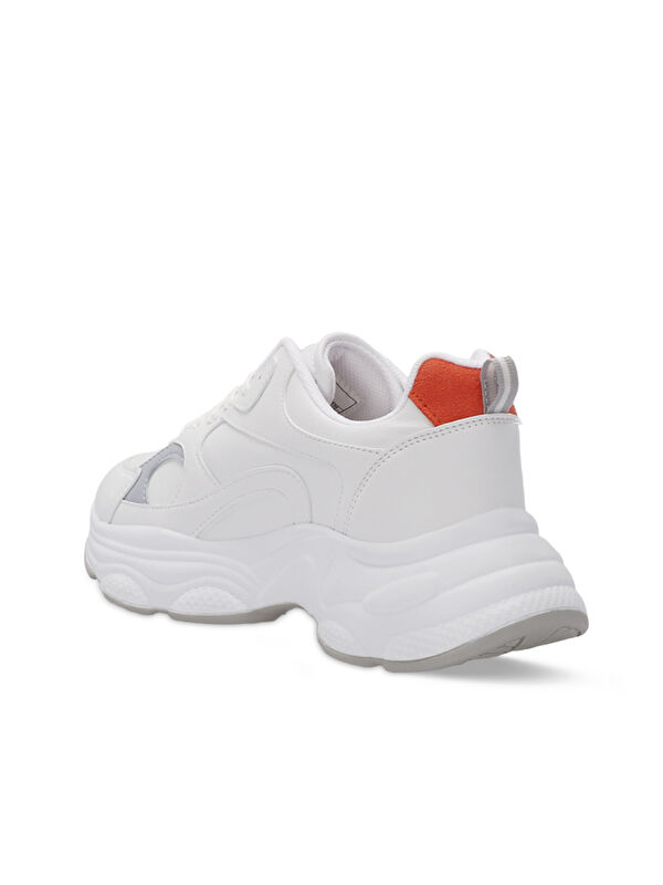 ZUSA Kadın Sneaker Ayakkabı Beyaz / Turuncu - Görsel 4