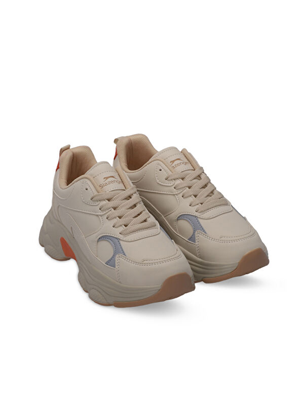 ZUSA Kadın Sneaker Ayakkabı Bej / Kahve - Görsel 3