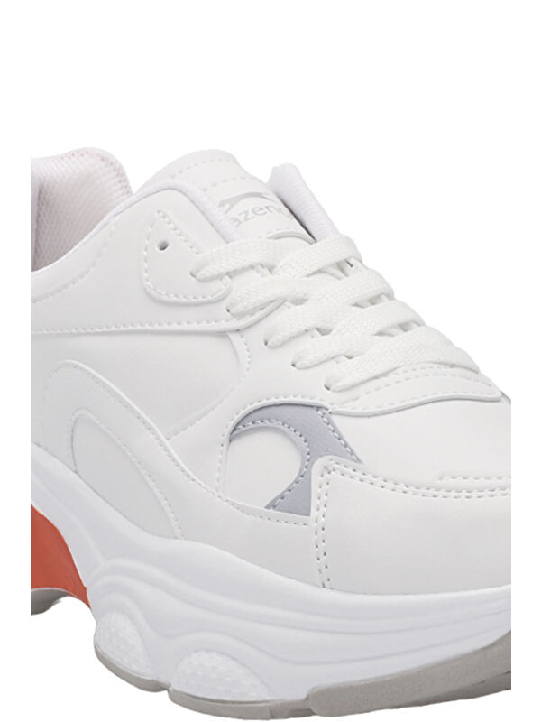 ZUSA Kadın Sneaker Ayakkabı Beyaz / Turuncu - Görsel 5