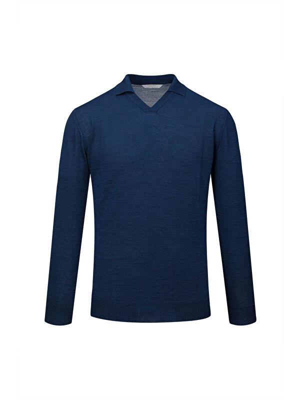 Hatemoğlu indigo Regular Fit Polo Yaka Yünlü Kazak
