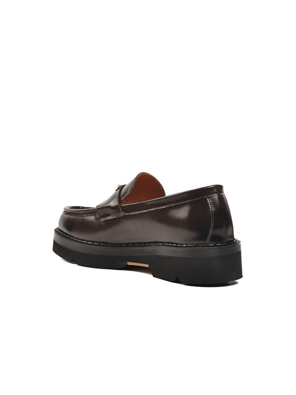 Kahve Geniş Kalıp Deri Erkek Klasik Ayakkabı Premium 7708 - Görsel 5