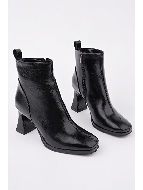 CELİNA Küt Burun Fermuarlı Topuklu Kadın Bot - Görsel 3