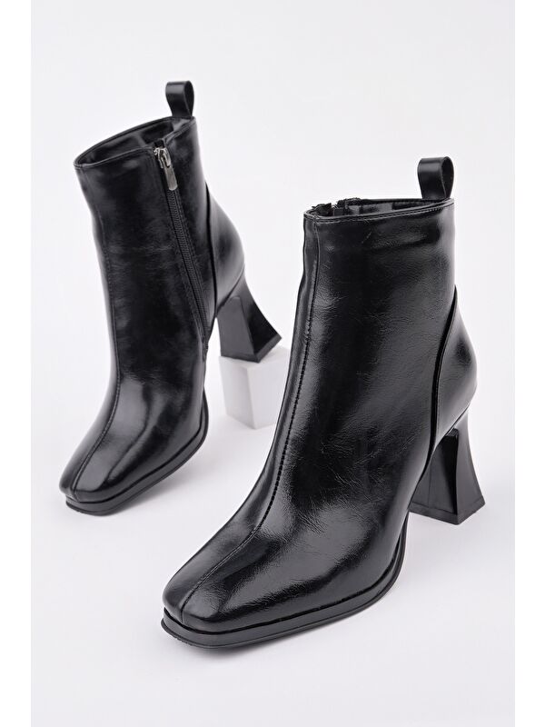 CELİNA Küt Burun Fermuarlı Topuklu Kadın Bot - Görsel 4