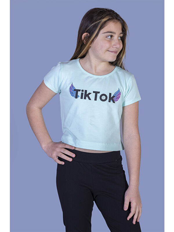 Toontoykids Kız Çocuk Ön Arka Baskılı Tişört